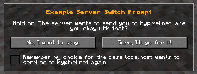 Example Server Switch Prompt